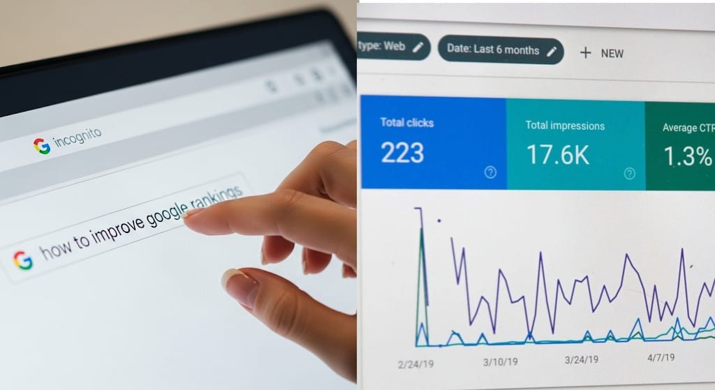 Google Business Profile Performance dashboard displaying local SEO insights and customer interactions.