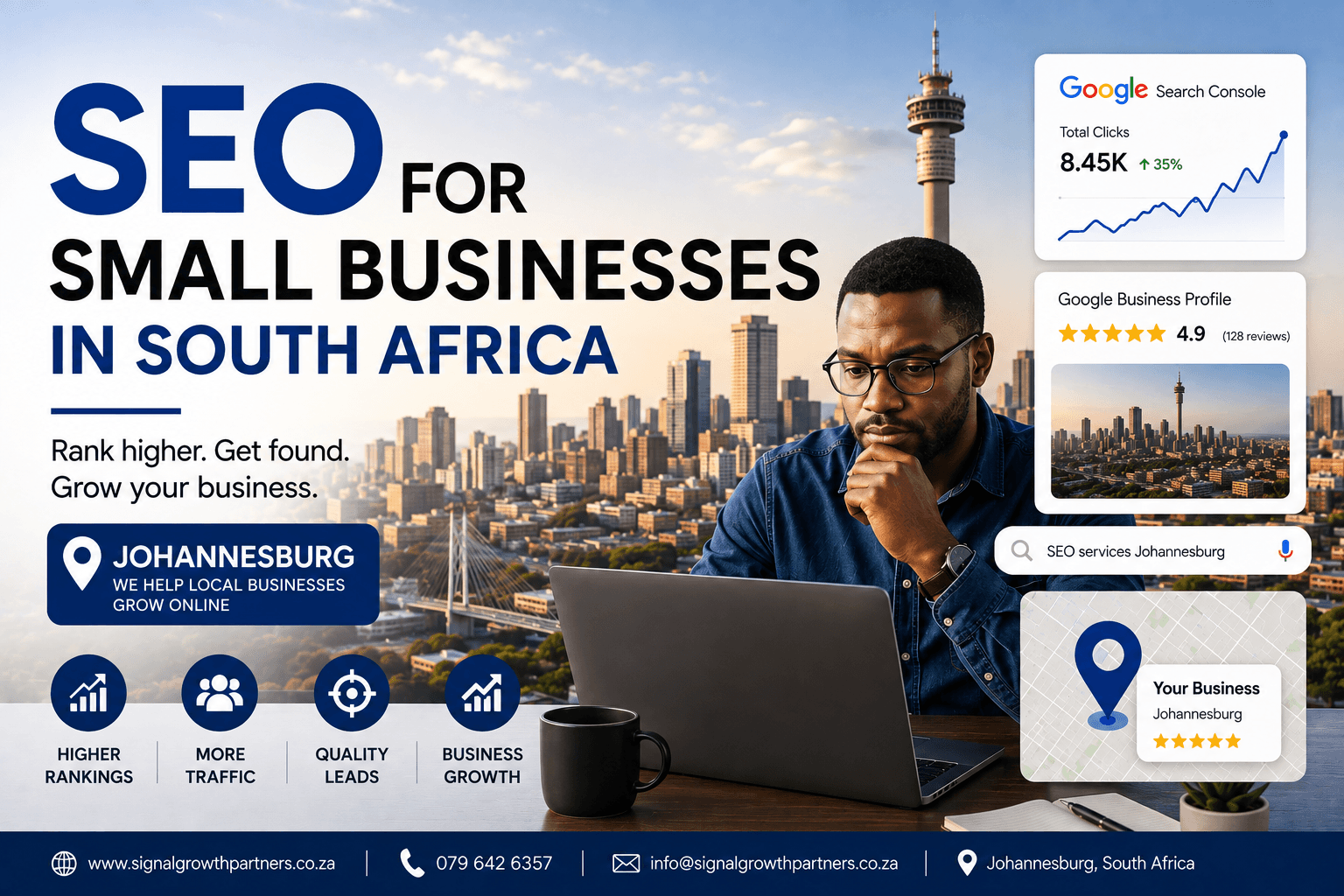 SEO for small businesses in South Africa helping local companies improve Google rankings and generate more leads.