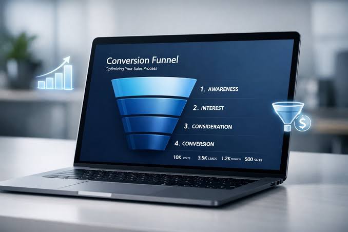 Website conversion journey from visitor to lead